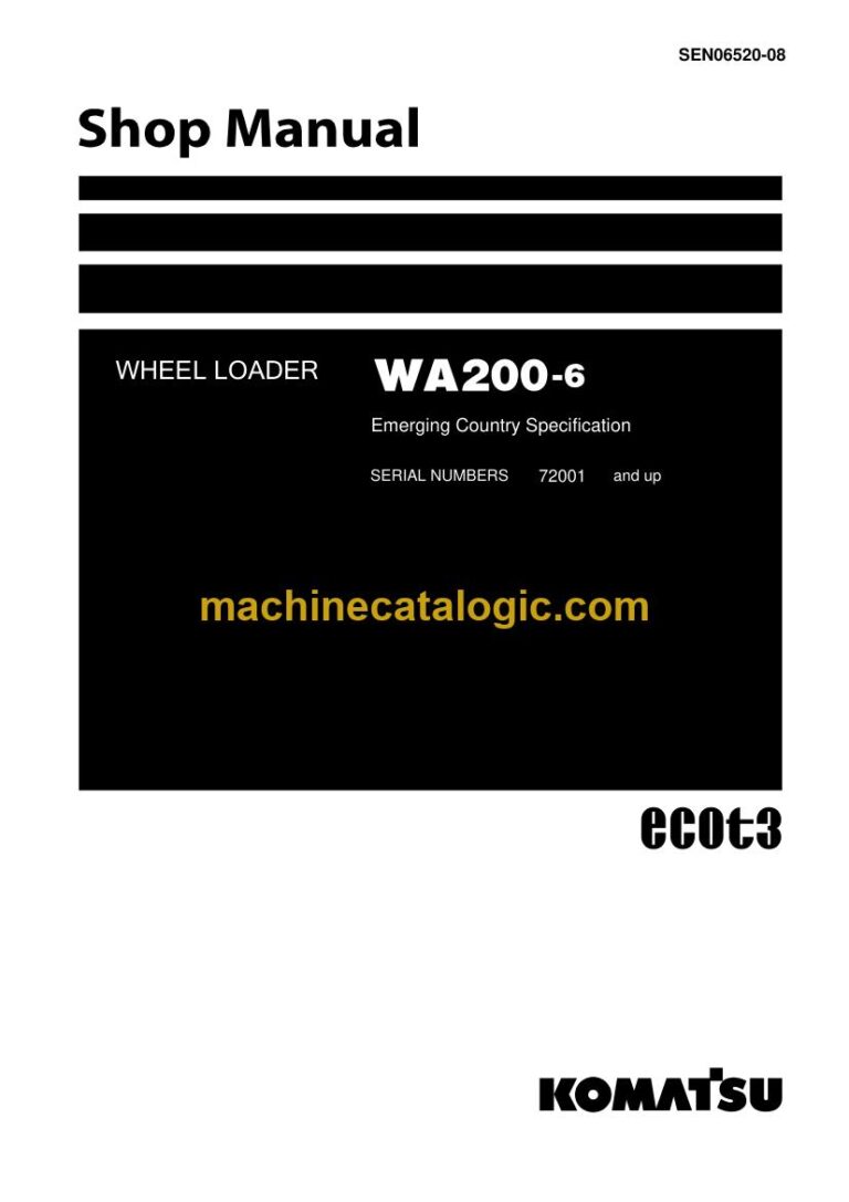 Komatsu WA200-6 Wheel Loader Shop Manual (SEN06520-08)