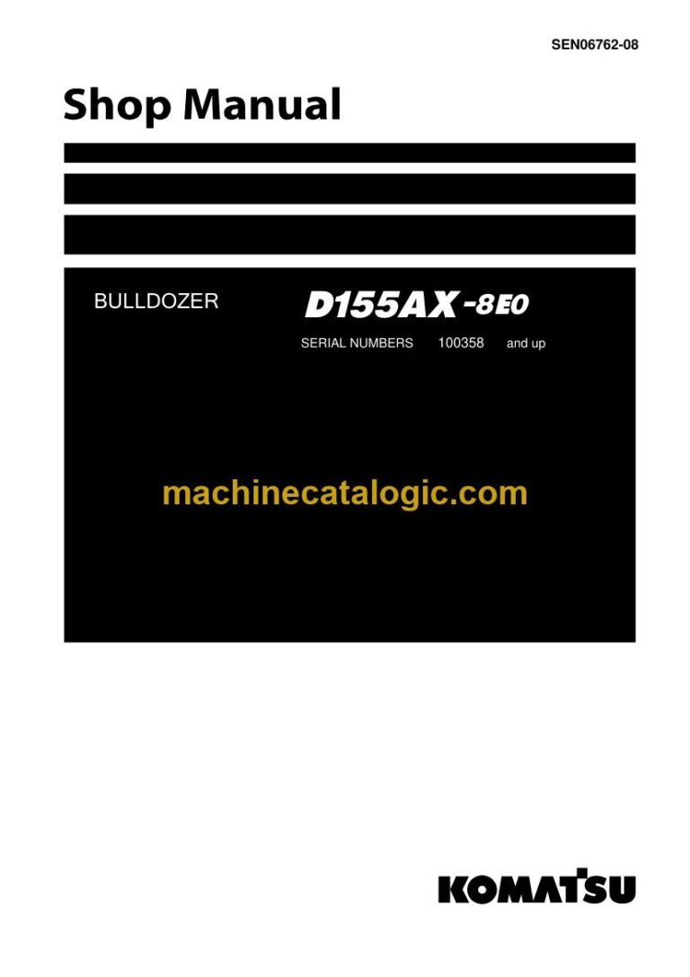 Komatsu D155AX-8E0 Crawler Dozer Shop Manual (SEN06762-08)