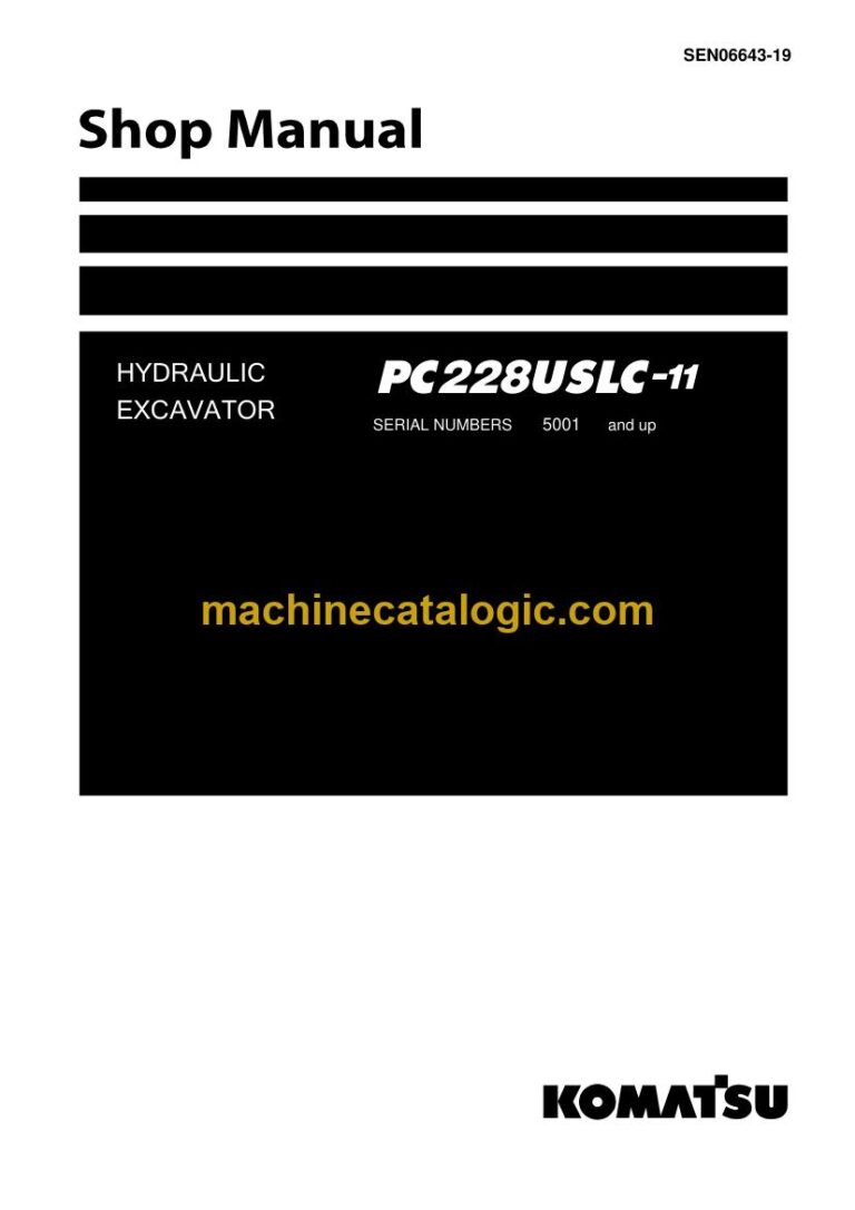 Komatsu PC228USLC-11 Crawler Excavator Shop Manual (SEN06643-19)