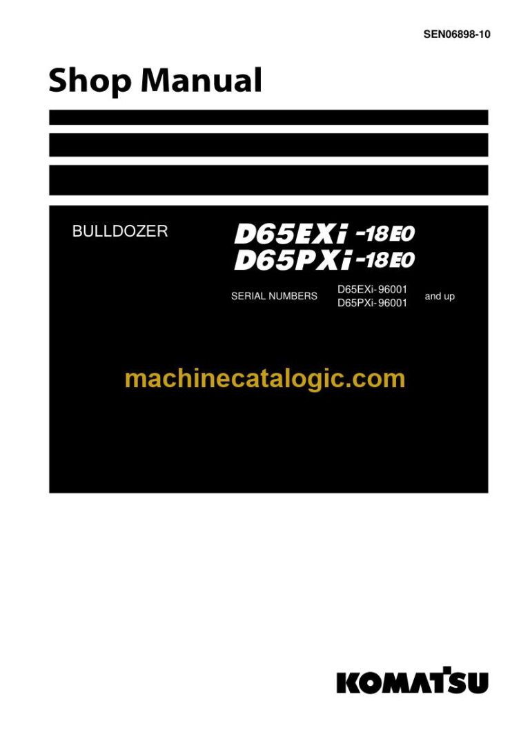 Komatsu D65EXi-18E0, D65PXi-18E0 Crawler Dozer Shop Manual (SEN06898-10)