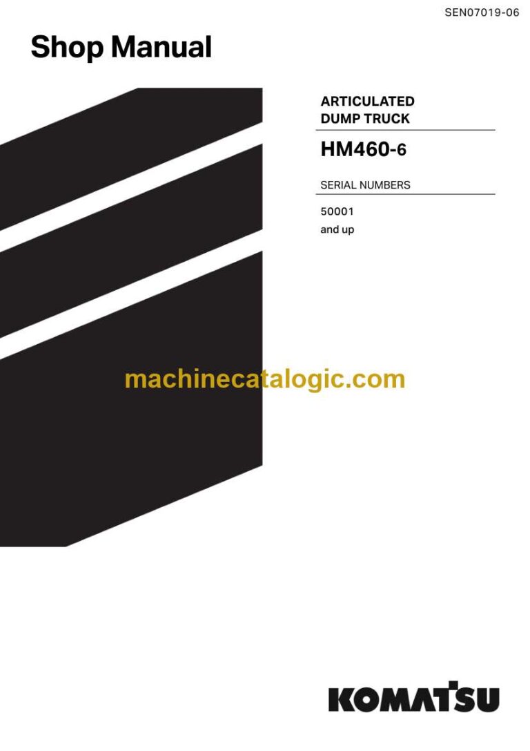 Komatsu HM460-6 Articulated Dump Truck Shop Manual (SEN07019-06)