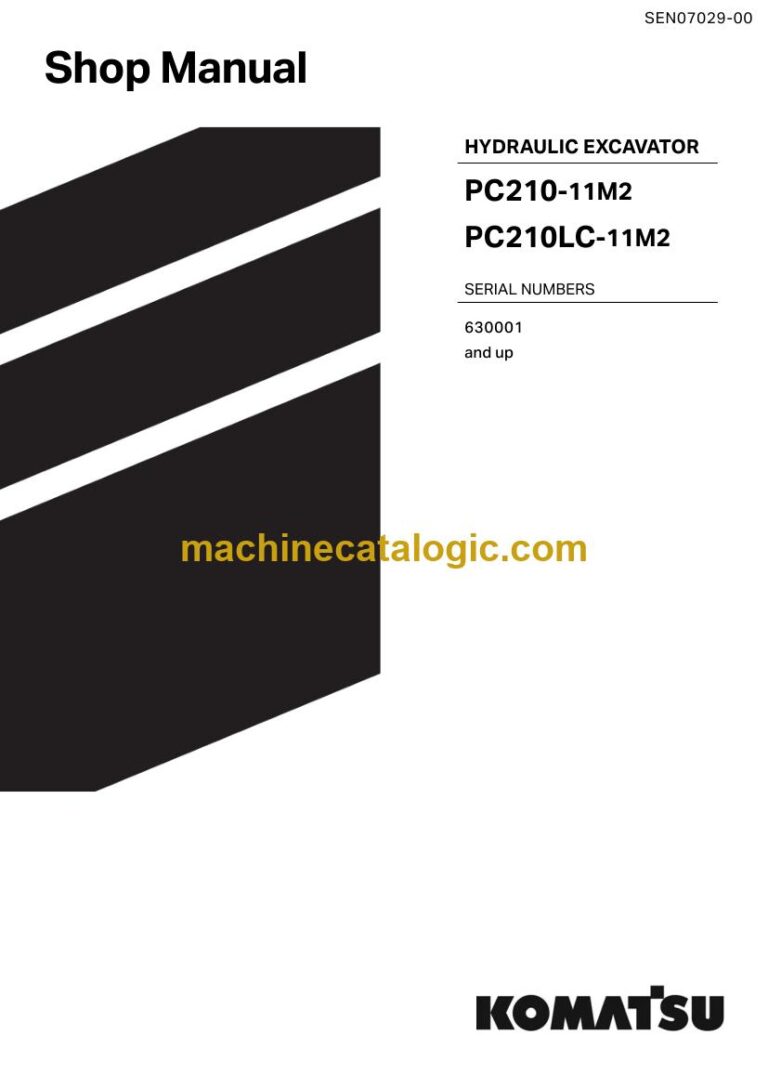 Komatsu PC210-11M2, PC210LC-11M2 Crawler Excavator Shop Manual (SEN07029-00)