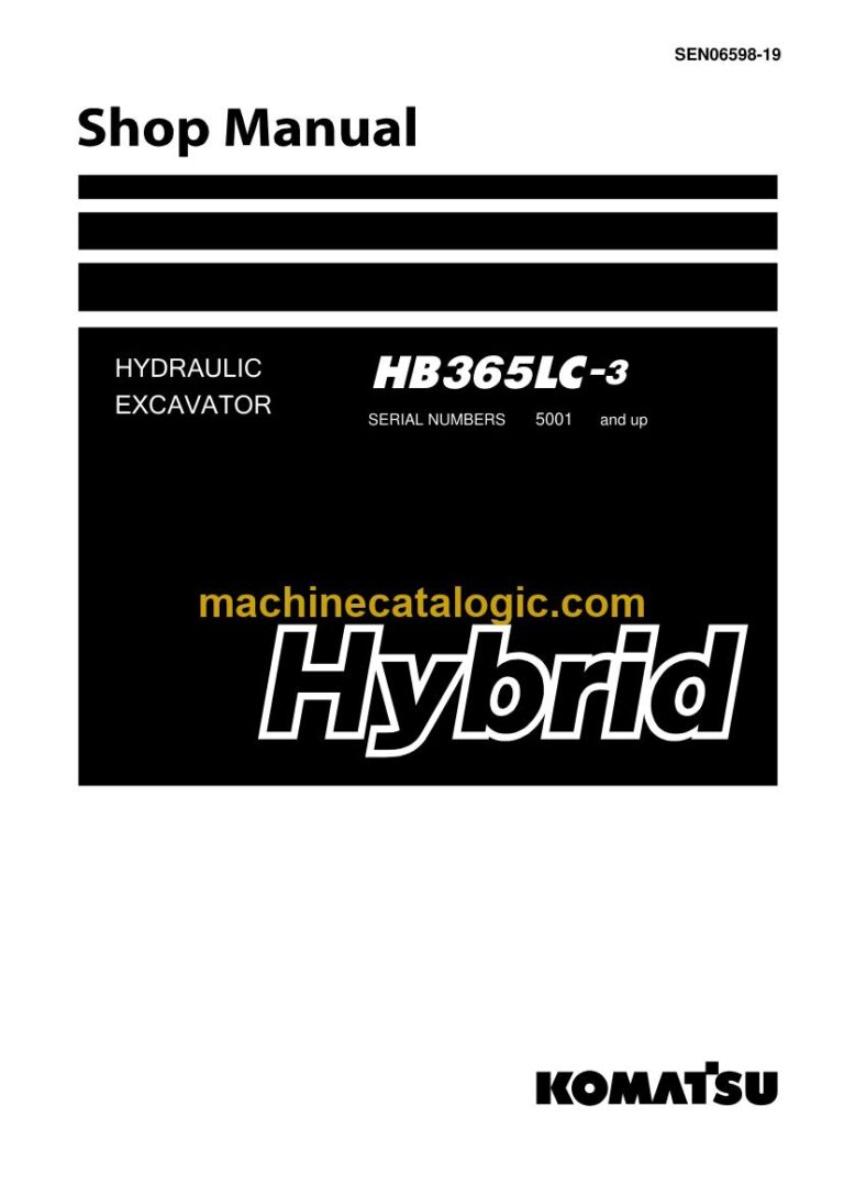 Komatsu HB365LC-3 Crawler Excavator Shop Manual (SEN06598-19)
