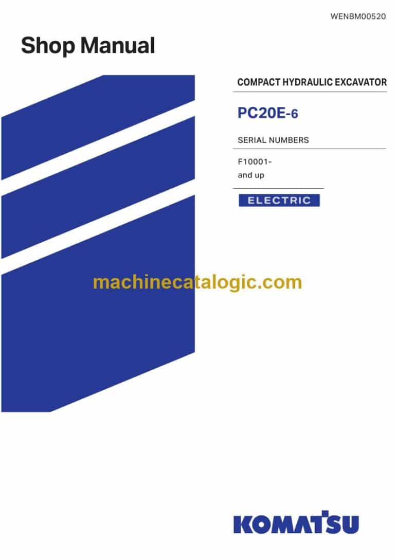 Komatsu PC20E-6 Crawler Excavator Shop Manual (WENBM00520)