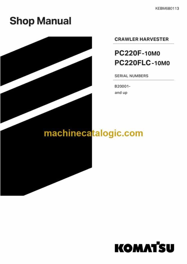Komatsu PC220F-10M0 Crawler Excavator Shop Manual (KEBM680113)
