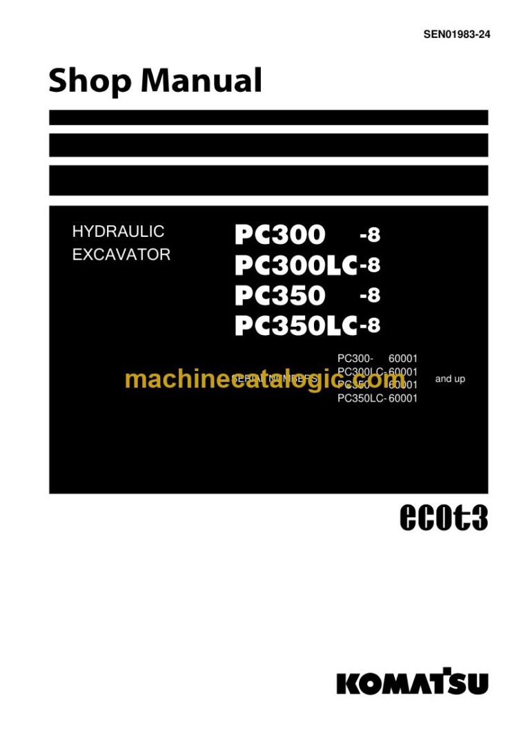 Komatsu PC350LC-8 Crawler Excavator Shop Manual (SEN01983-24)