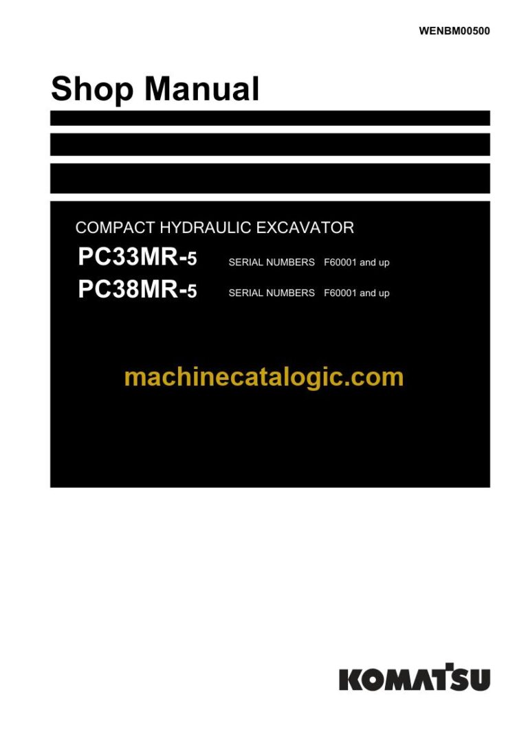 Komatsu PC33MR-5, PC38MR-5 Crawler Excavator Shop Manual (WENBM00500)