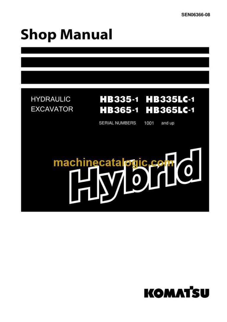 Komatsu HB335-1, HB335LC-1, HB365-1 Crawler Excavator Shop Manual (SEN06366-08)