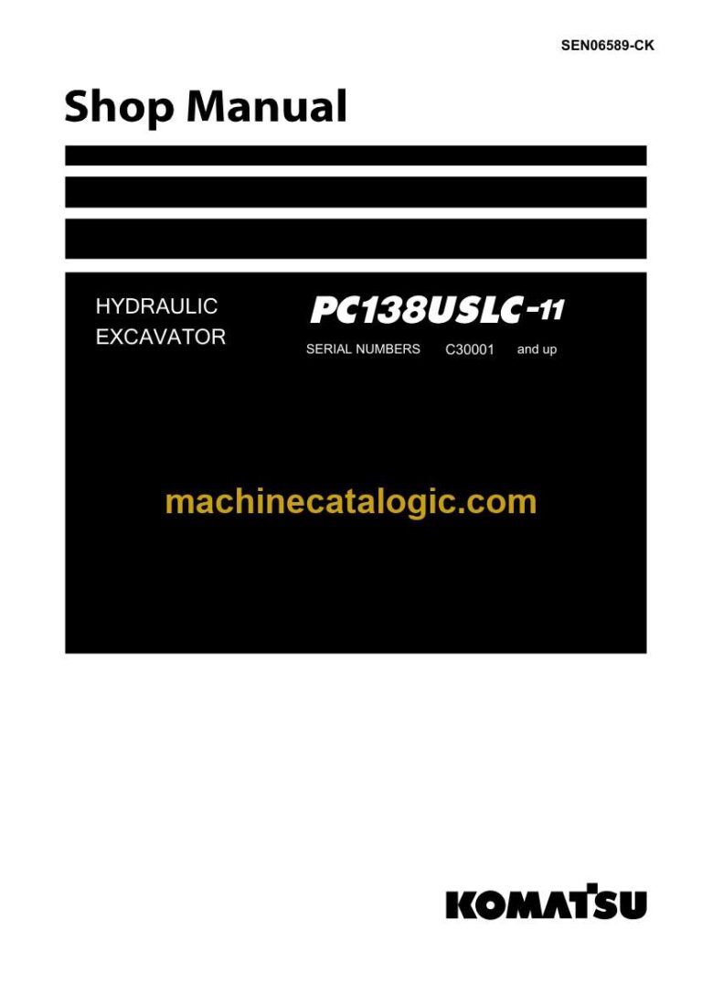 Komatsu PC138USLC-11 Crawler Excavator Shop Manual (SEN06589-CK)