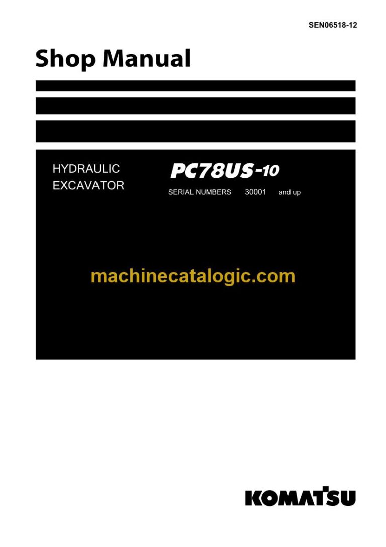 Komatsu PC78US-10 Crawler Excavator Shop Manual (SEN06518-12)