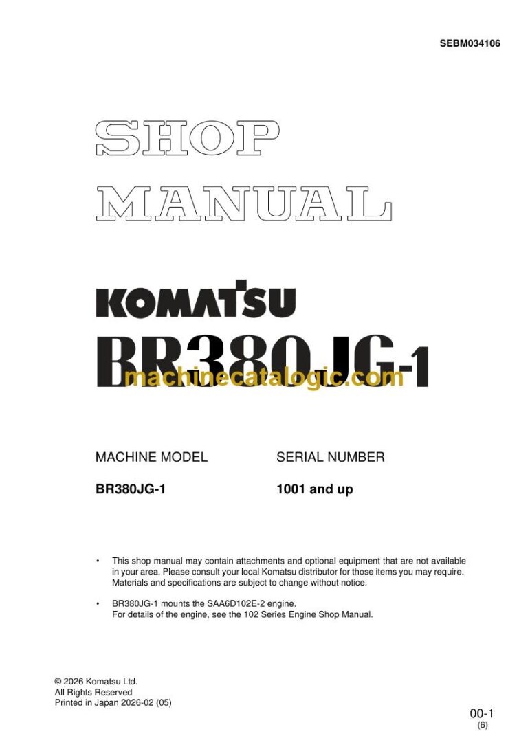 Komatsu BR380JG-1 Mobile Crusher Shop Manual (SEBM034106)