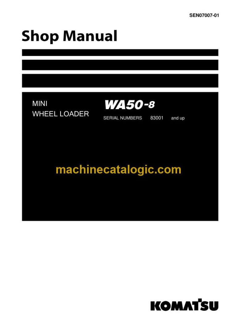 Komatsu WA50-8 Wheel Loader Shop Manual (SEN07007-01)
