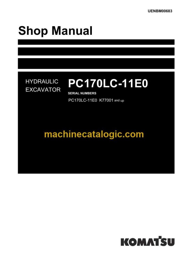 Komatsu PC170LC-11E0 Crawler Excavator Shop Manual (UENBM00683)