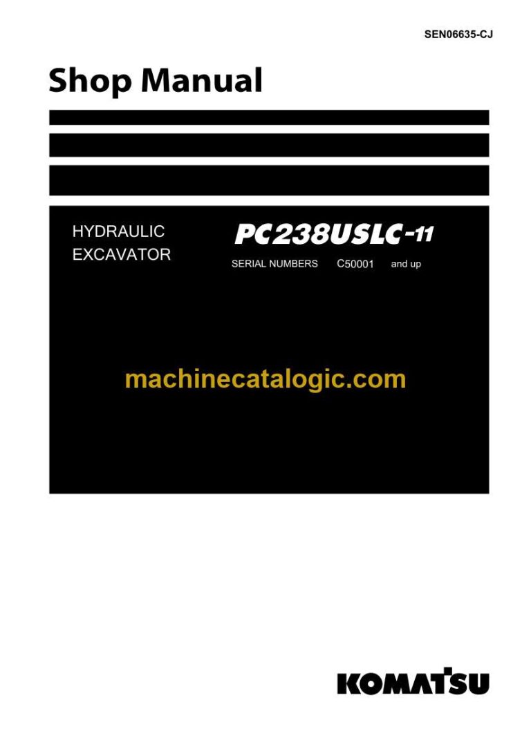 Komatsu PC238USLC-11 Crawler Excavator Shop Manual (SEN06635-CJ)