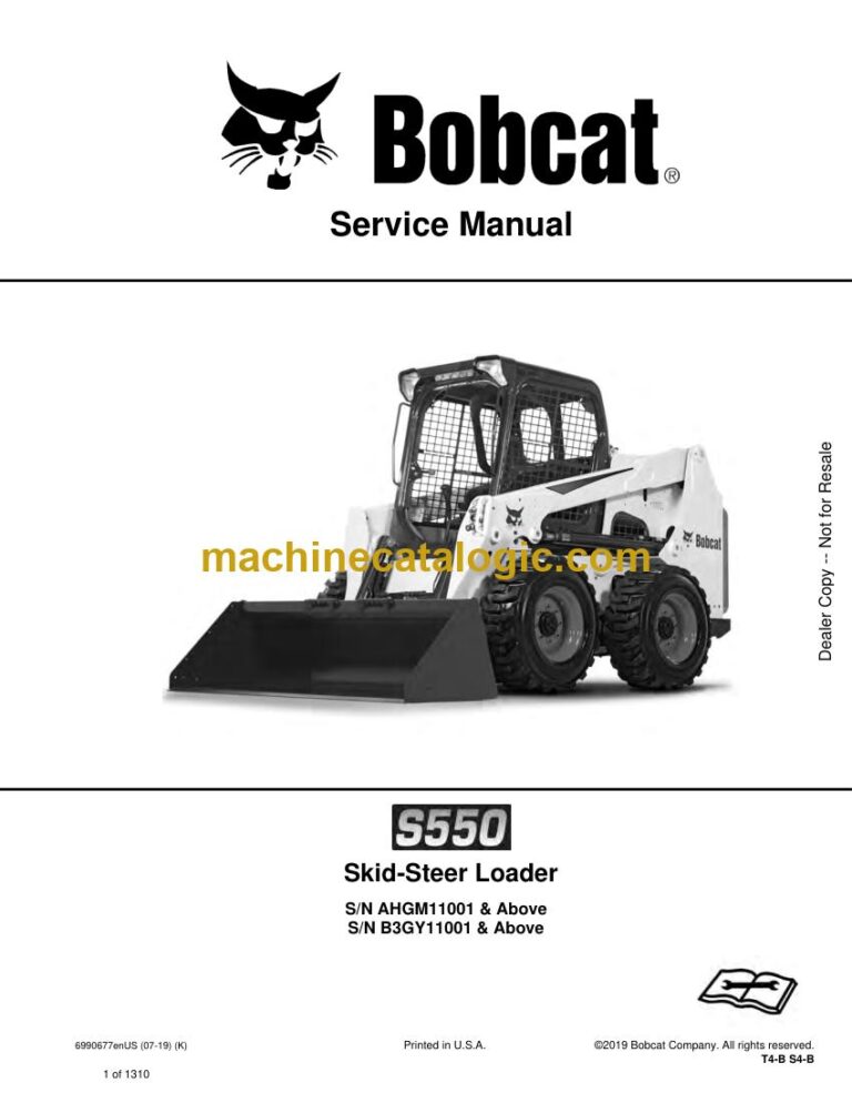 Bobcat S550 Loader Service Manual (SN B3GY11001-B3GY99999)