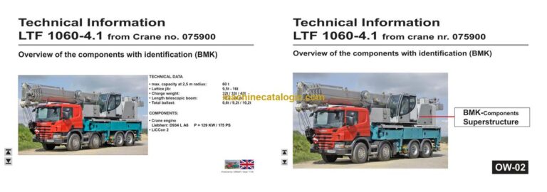 Liebherr LTF 1060-4.1 Truck-Mounted Crane Technical Information and BMK Components Manual (Carrier + Superstructure) (SN 047523)