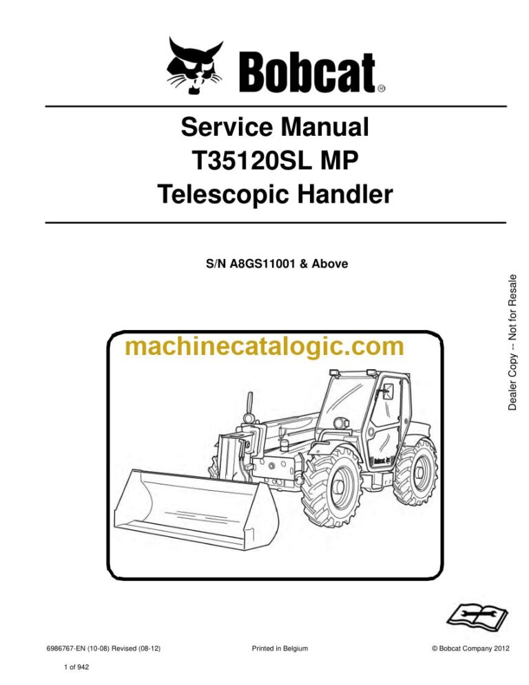 Bobcat T35120 VersaHANDLER® TTC, Telescopic Handler Service Manual (SN A8GS11001-A8GS99999)