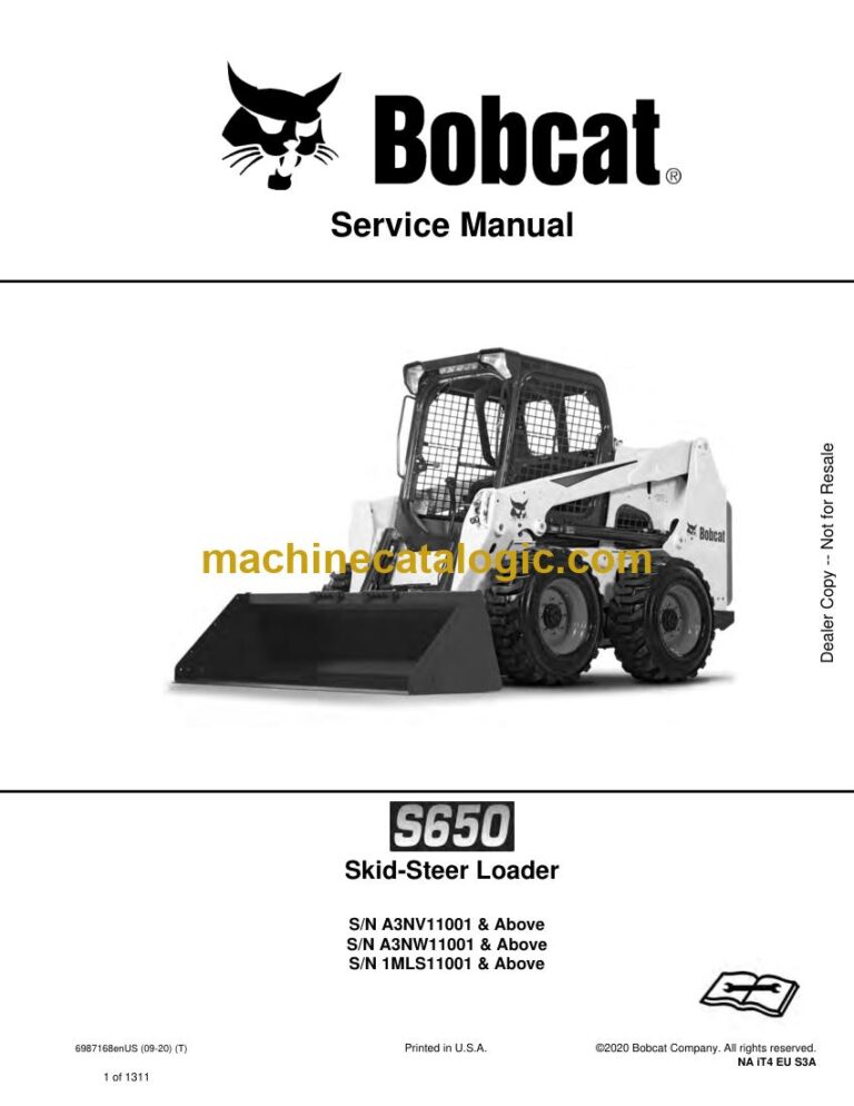 Bobcat S650 Loader Service Manual (SN A3NV11001-A3NV99999)