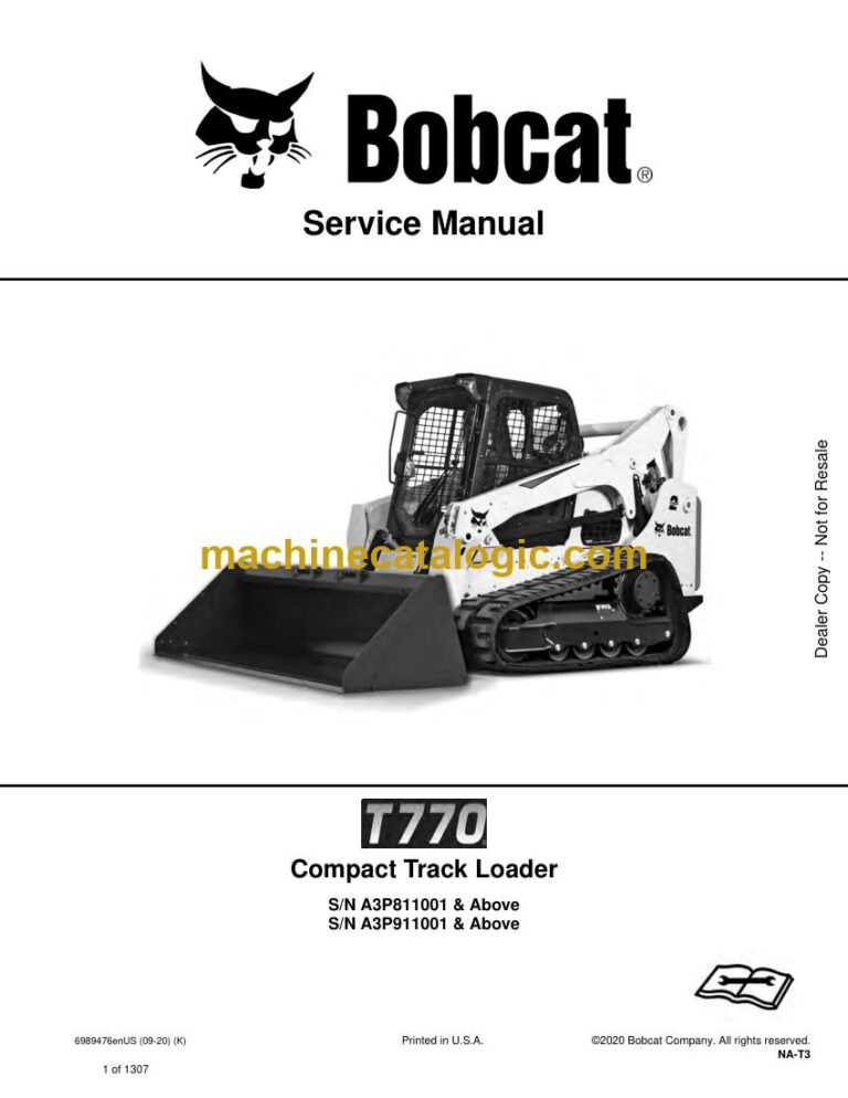 Bobcat T770 Loader Service Manual (SN A3P811001-A3P899999)