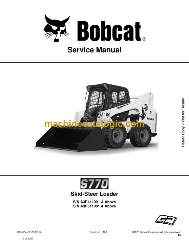 Bobcat S770 Loader Service Manual (SN A3P511001-A3P599999)