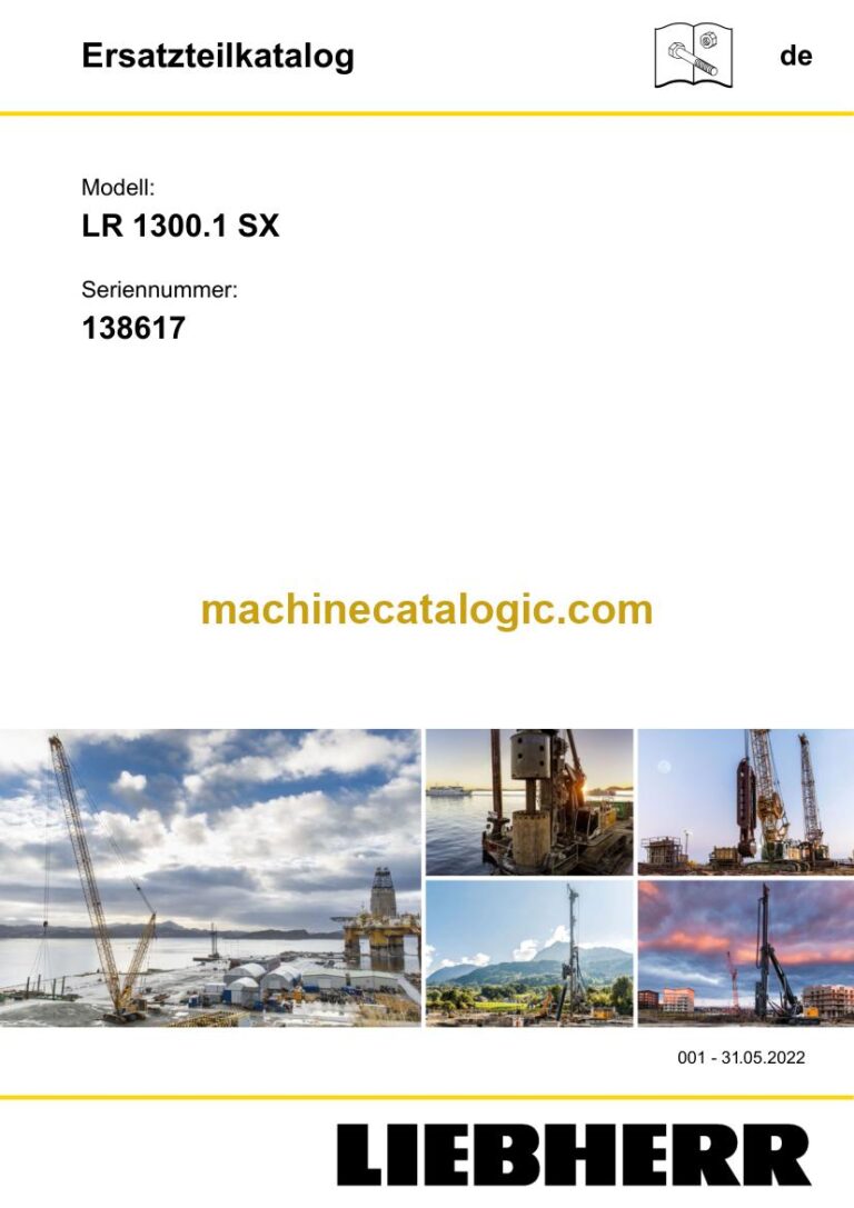Liebherr LR 1300.1 Crawler Crane Spare Parts Catalogue (ETK-001)