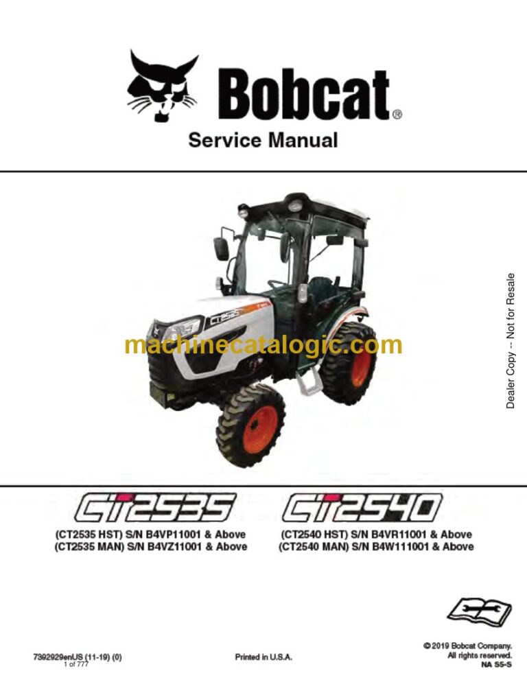 Bobcat CT2535 Compact Tractor Service Manual (SN B4VZ11001-B4VZ99999)