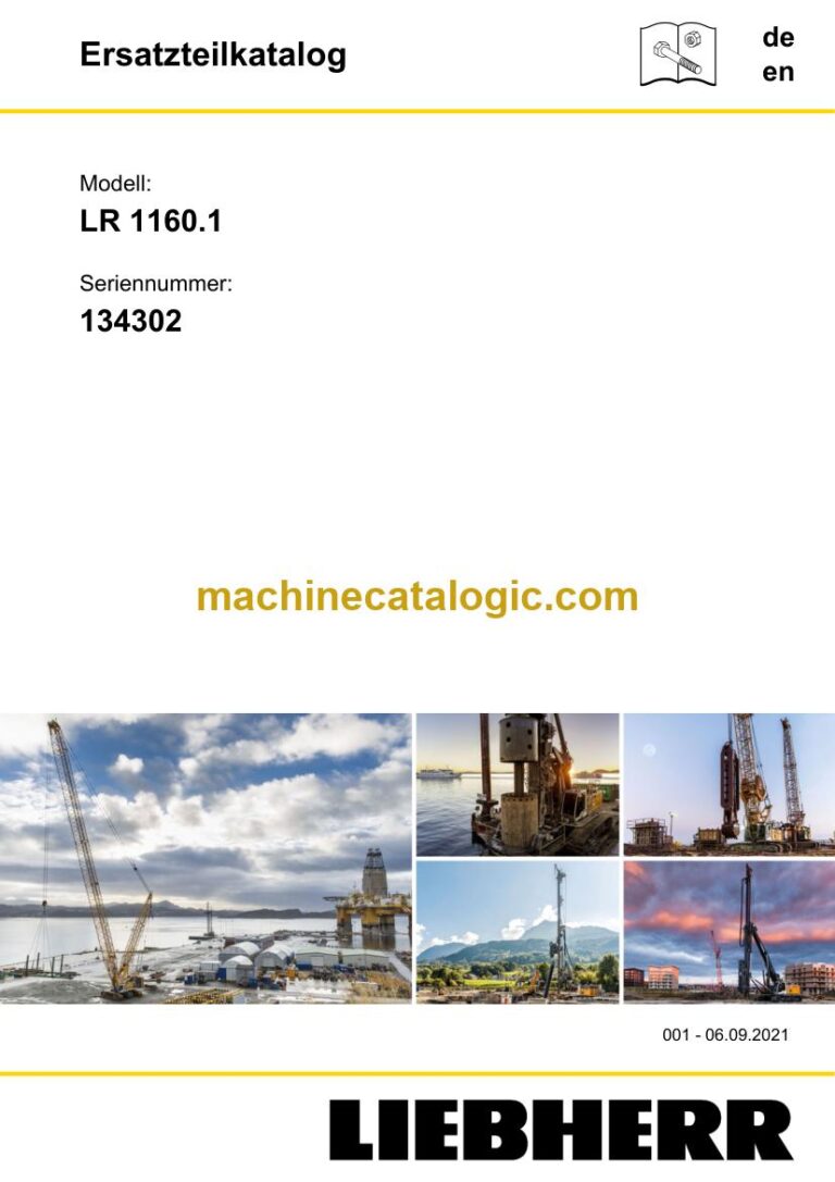 Liebherr LR 1160.1 Crawler Crane Spare Parts Catalogue (ETK-001)