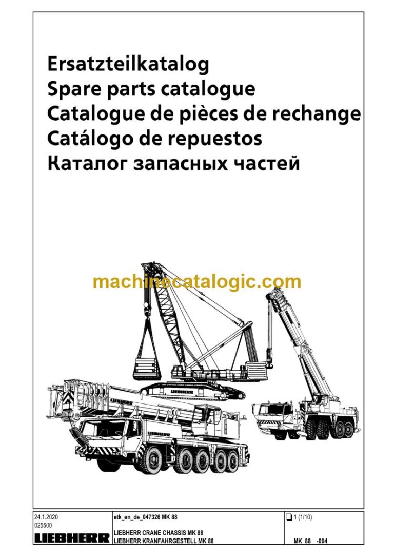 Liebherr MK 88 Mobile Construction Crane Spare Parts Catalogue (SN 047326)