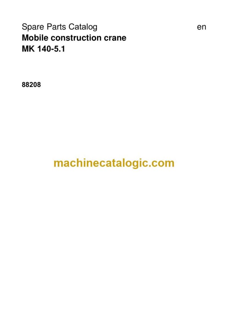Liebherr MK 140-5.1 Mobile Construction Crane Spare Parts Catalogue (88208)