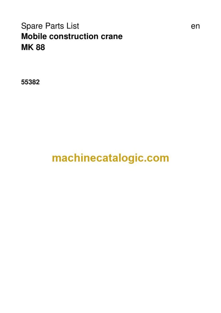 Liebherr MK 88 Mobile Construction Crane Spare Parts Catalogue (55382)