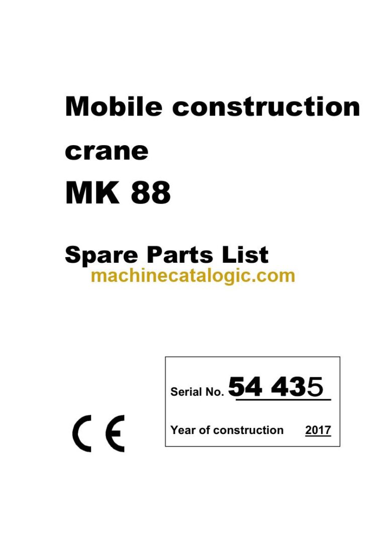 Liebherr MK 88 Mobile Construction Crane Spare Parts Catalogue (54435)