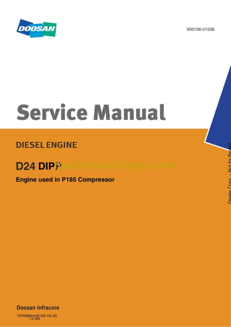 Bobcat P185 Compressor Compaction, Portable Power, Light Construction Service Manual (7270395)