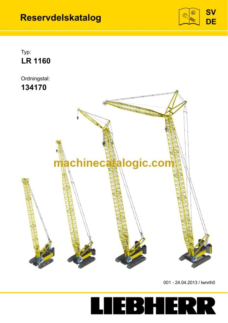 Liebherr LR 1160 Crawler Crane Spare Parts Catalogue (ETK-001)