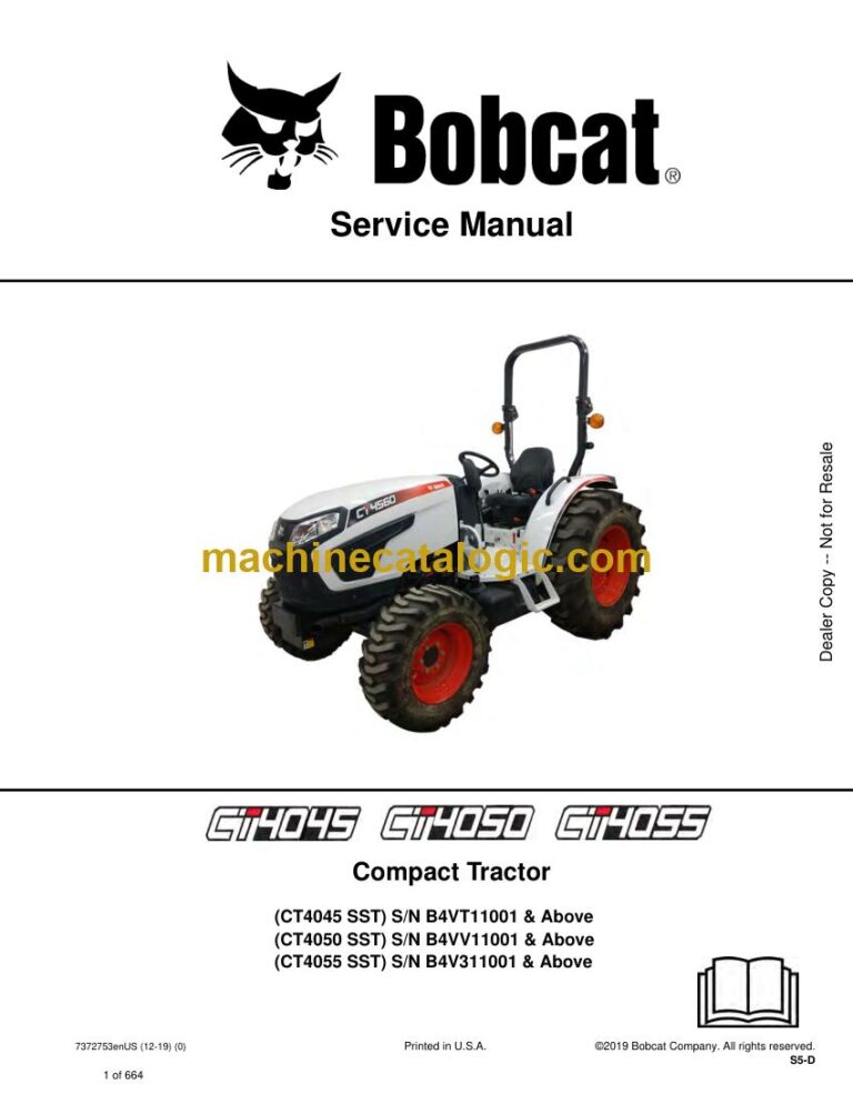 Bobcat CT4055 Compact Tractor Service Manual (SN B4V311001-B4V399999)