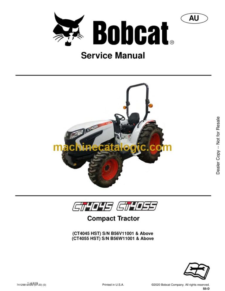 Bobcat CT4045 Compact Tractor Service Manual (SN B56V11001-B56V99999)