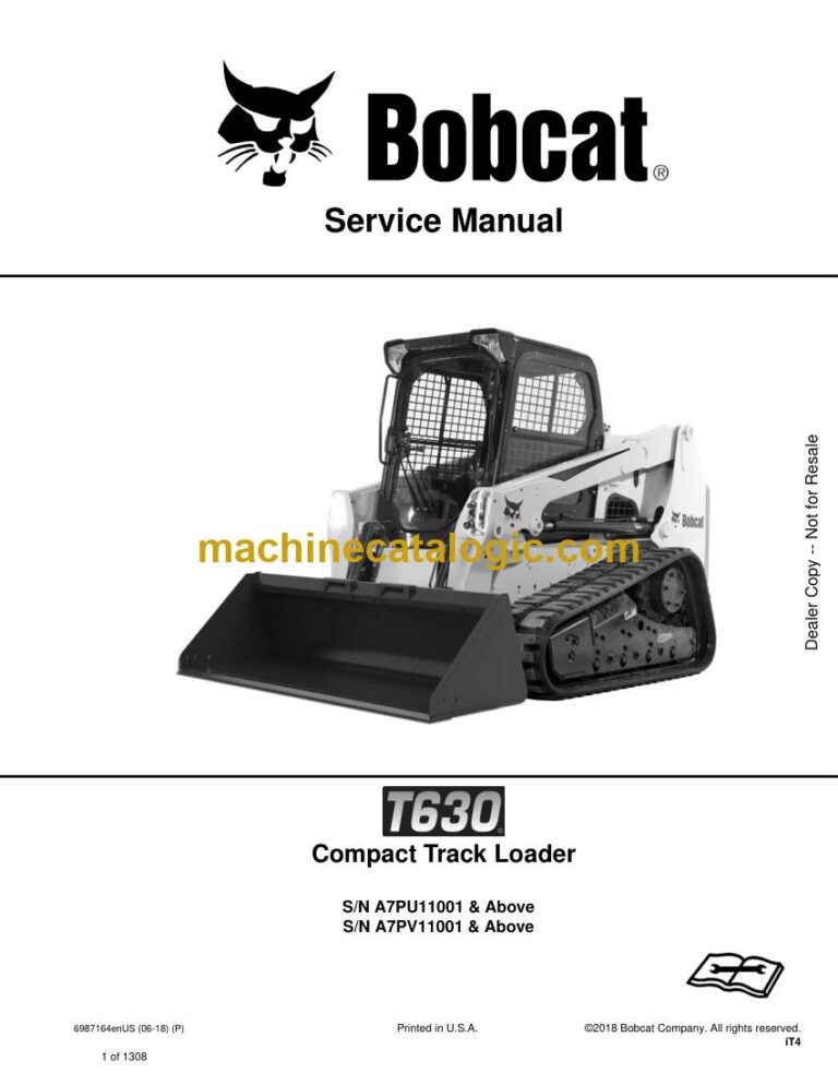 Bobcat T630 Loader Service Manual (SN A7PV11001-A7PV99999)