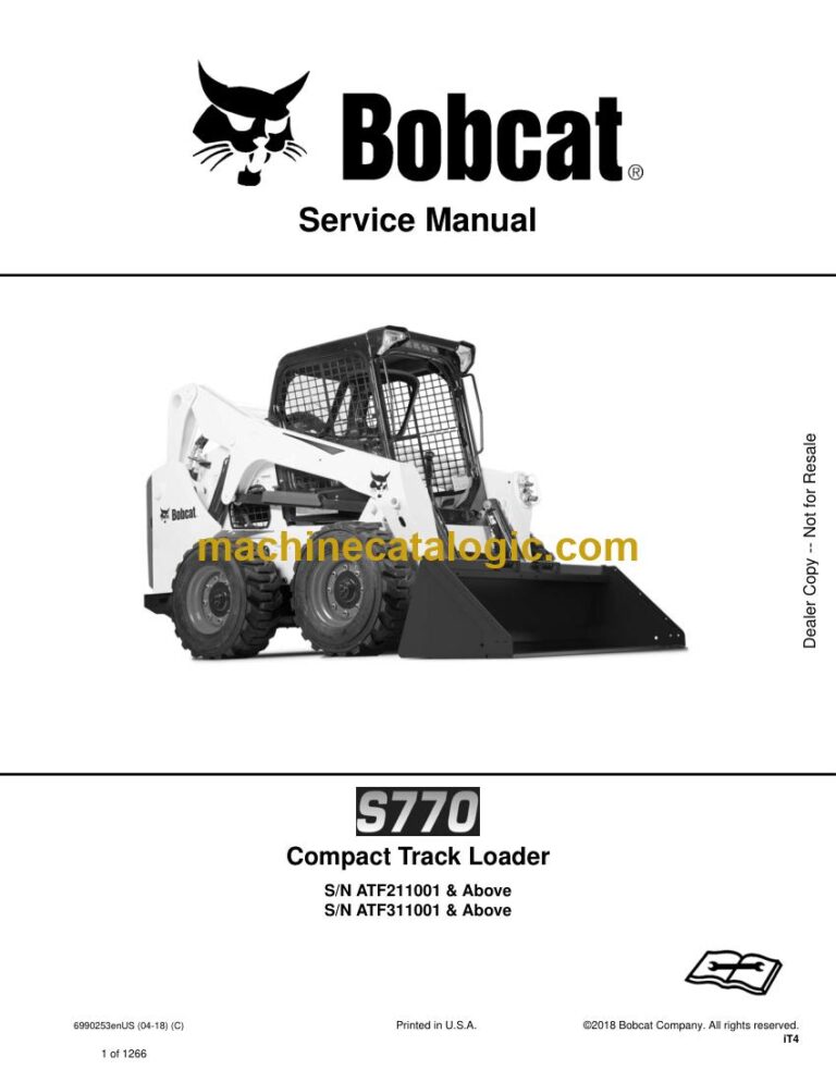 Bobcat S770 Loader Service Manual (SN ATF211001-ATF299999)