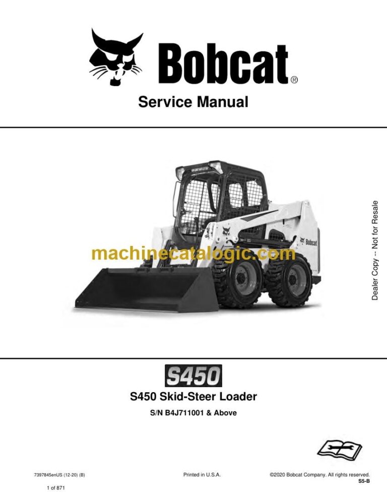 Bobcat S450 Loader Service Manual (SN B4J711001-B4J799999)