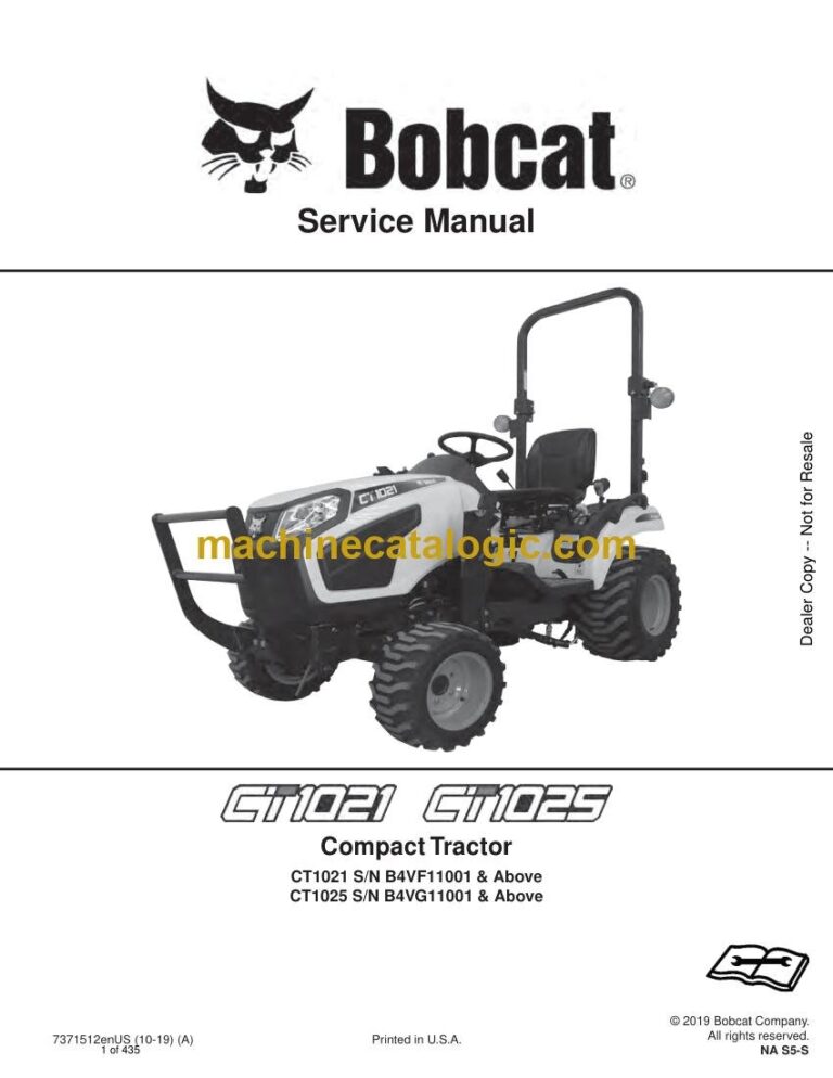 Bobcat CT1021 Compact Tractor Service Manual (SN B4VF11001-B4VF99999)