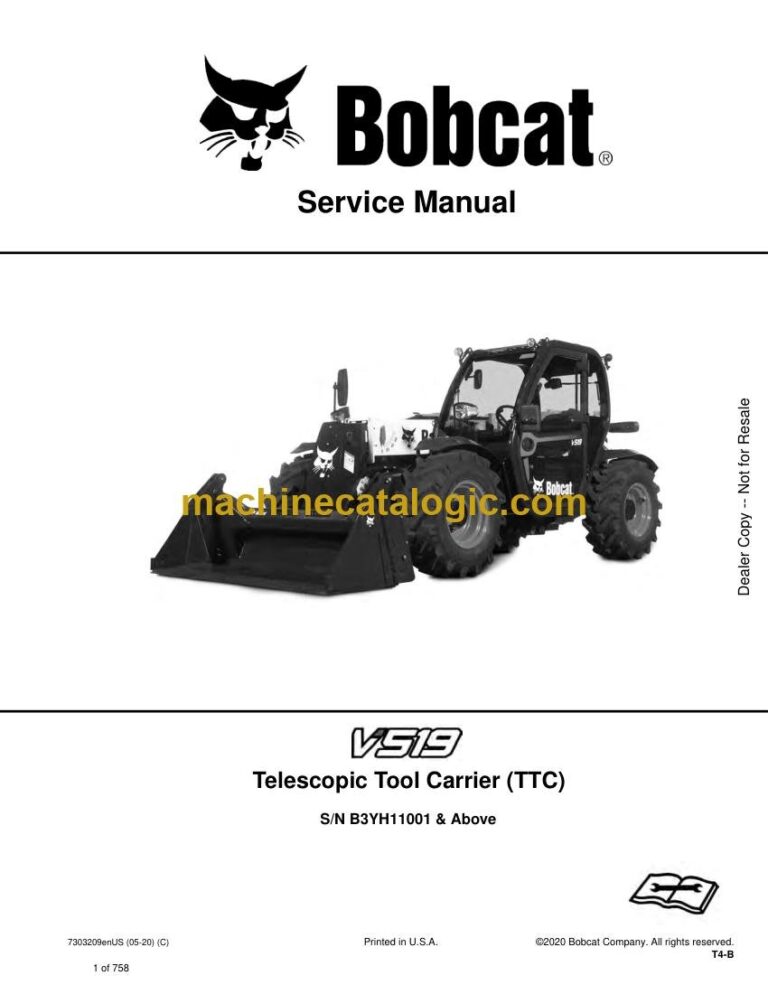 Bobcat V519 VersaHANDLER® TTC, Telescopic Handler Service Manual (SN B3YH11001-B3YH99999)
