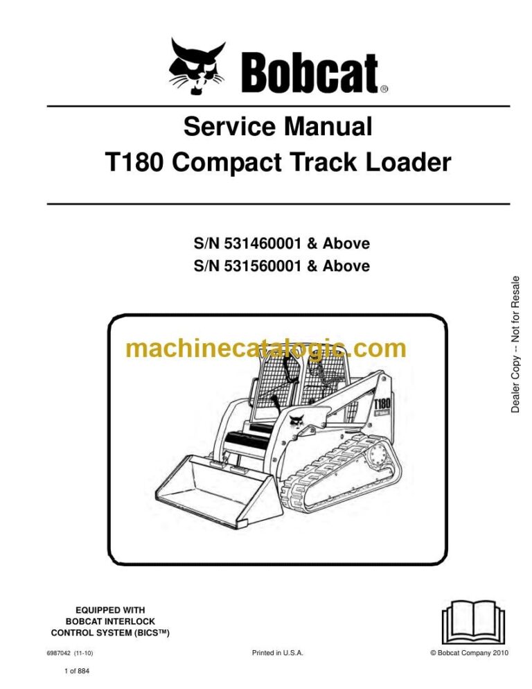 Bobcat T180 Loader Service Manual (SN 531460001-531499999)