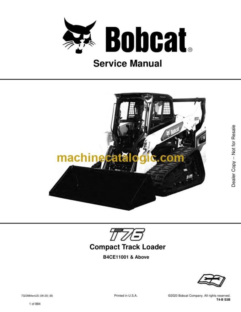 Bobcat T76 Loader Service Manual (SN B4CE11001-B4CE99999)
