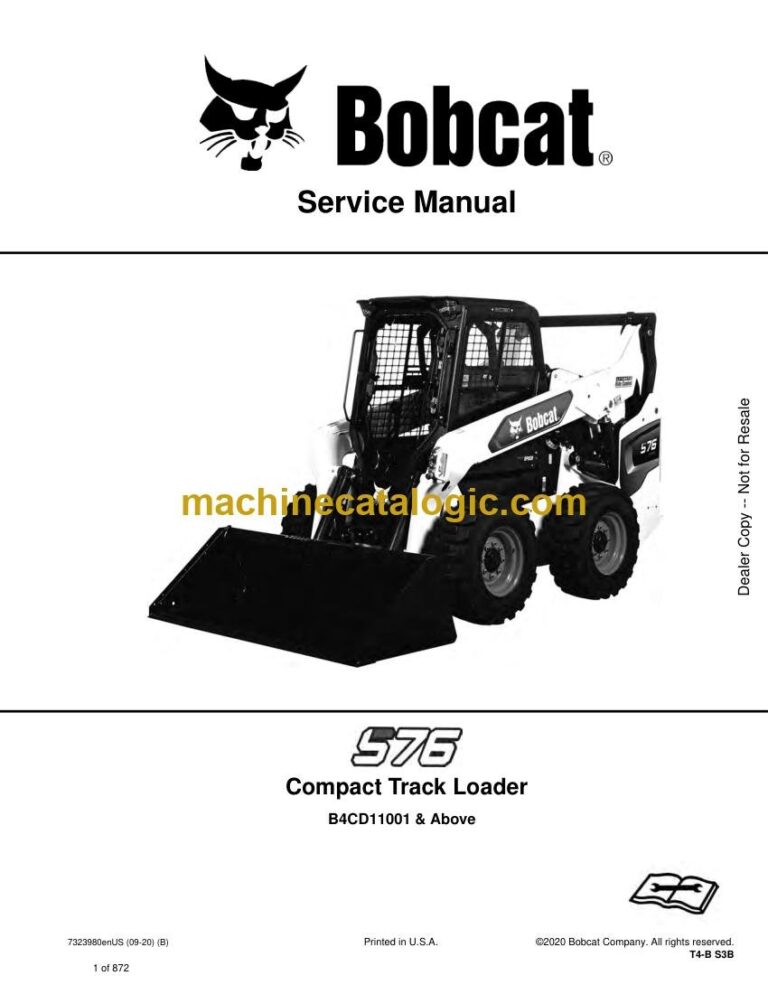 Bobcat S76 Loader Service Manual (SN B4CD11001-B4CD99999)