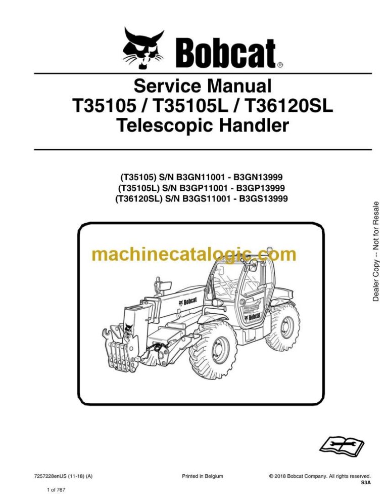 Bobcat T35105 VersaHANDLER® TTC, Telescopic Handler Service Manual (SN B3GN11001-B3GN99999)