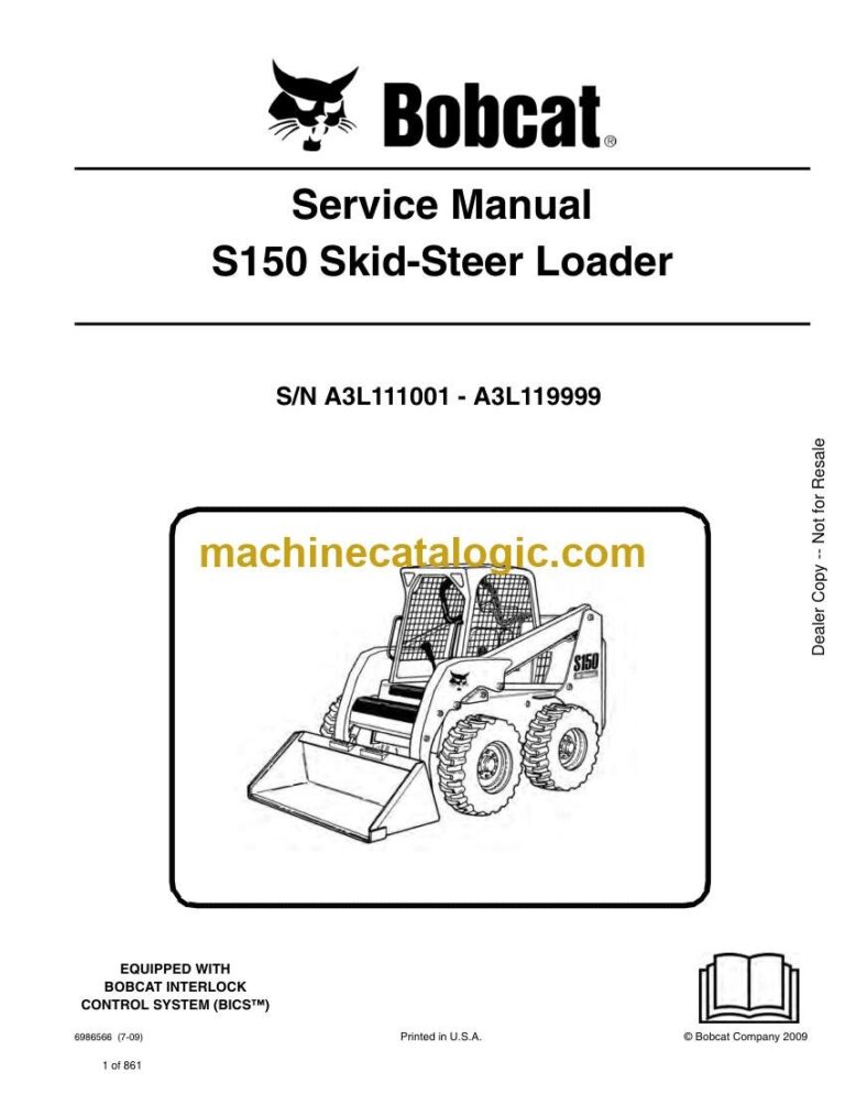 Bobcat S150 Loader Service Manual (SN A3L111001-A3L119999)