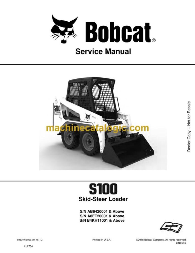 Bobcat S100 Loader Service Manual (SN A8ET20001-A8ET99999)