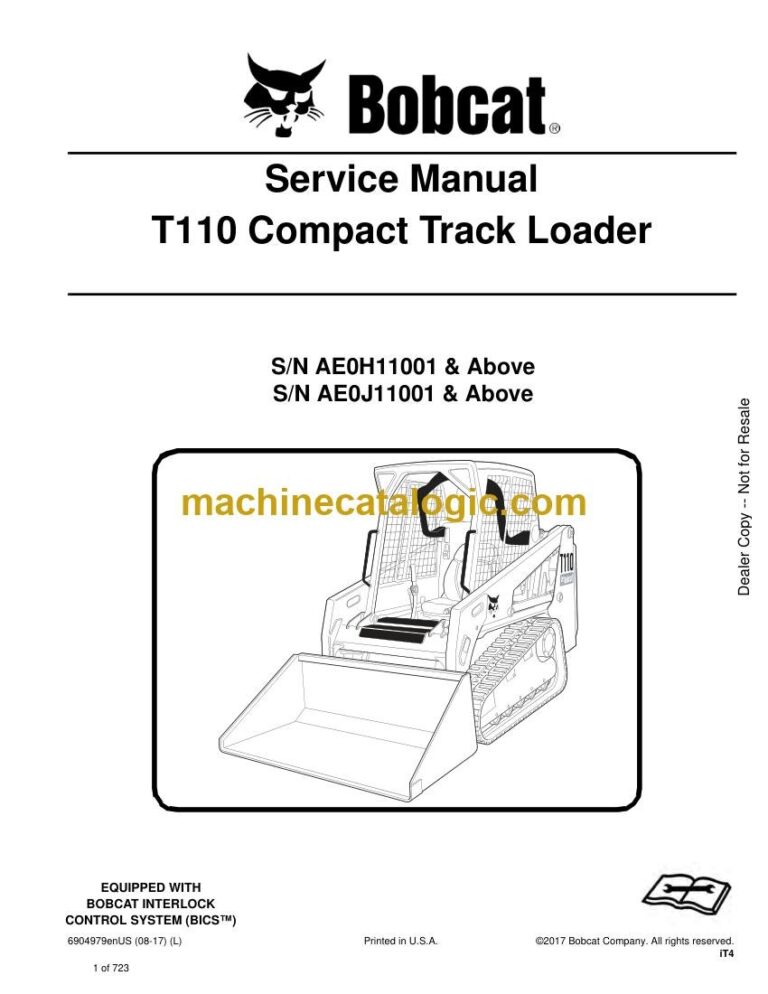 Bobcat T110 Loader Service Manual (SN AE0J11001-AE0J99999)