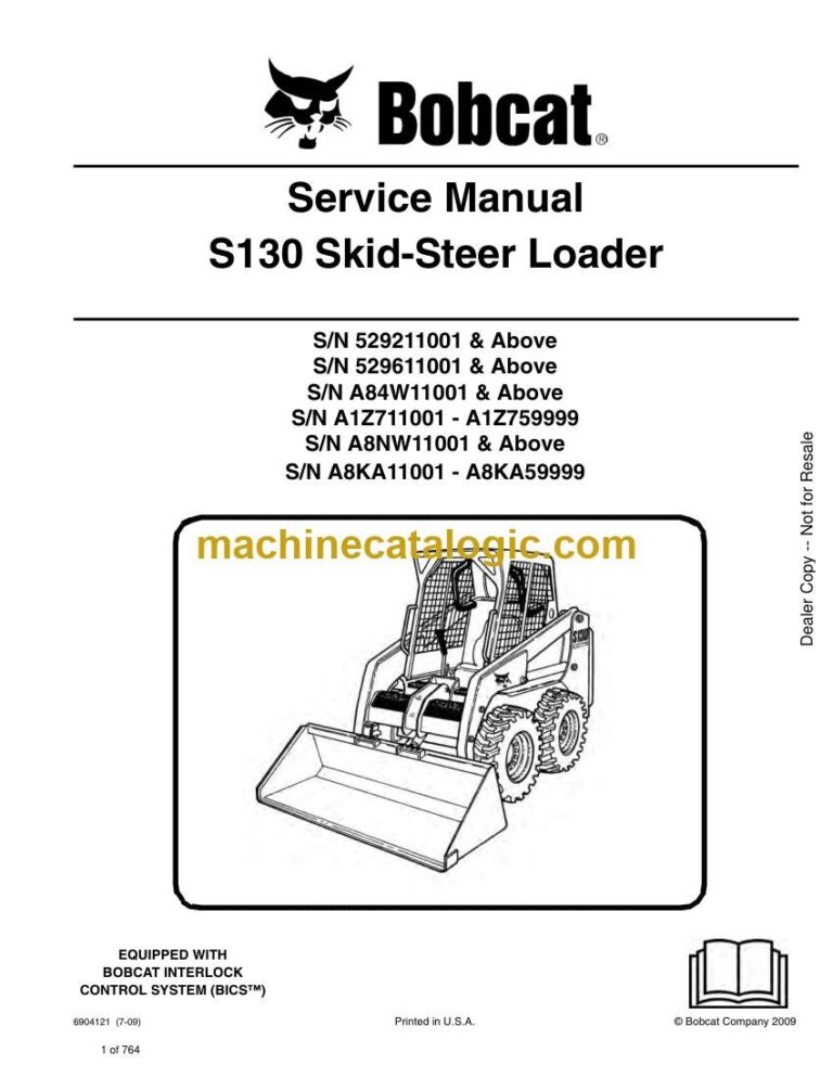 Bobcat S130 Loader Service Manual (SN 529211001-529299999)