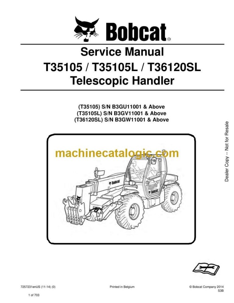 Bobcat T36120SL VersaHANDLER® TTC, Telescopic Handler Service Manual (SN B3GW11001-B3GW99999)
