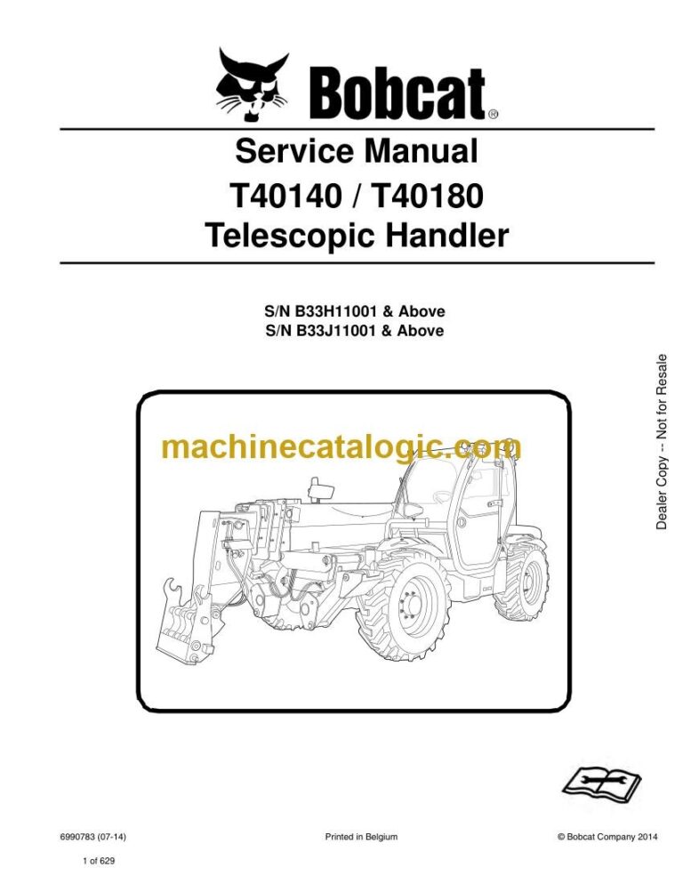 Bobcat T40180 VersaHANDLER® TTC, Telescopic Handler Service Manual (SN B33J11001-B33J99999)